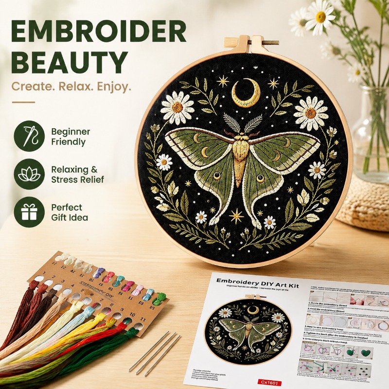 Cross Stitch Stamped Kits Beginners - Набор для вышивки крестом «Бабочка и