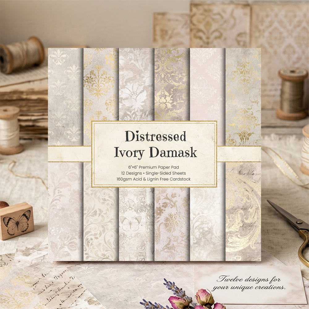 Vintage Junk Journal Scrapbooking Paper - Набор бумаги для скрапбукинга 12/24/36 листов,