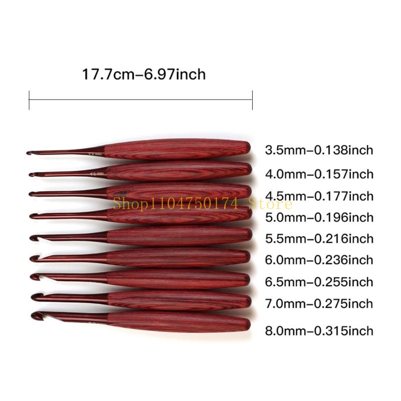 9 шт., алюминиевый крючок с де – обзор и цена Wooden Crochet Hooks Ergonomic Handle