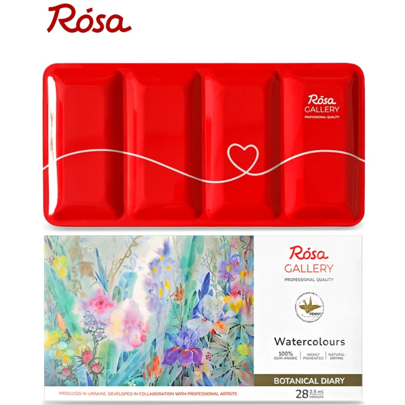 Набор акварельных красок ROSA, – обзор и цена Watercolor Paint Set Solid Pigment