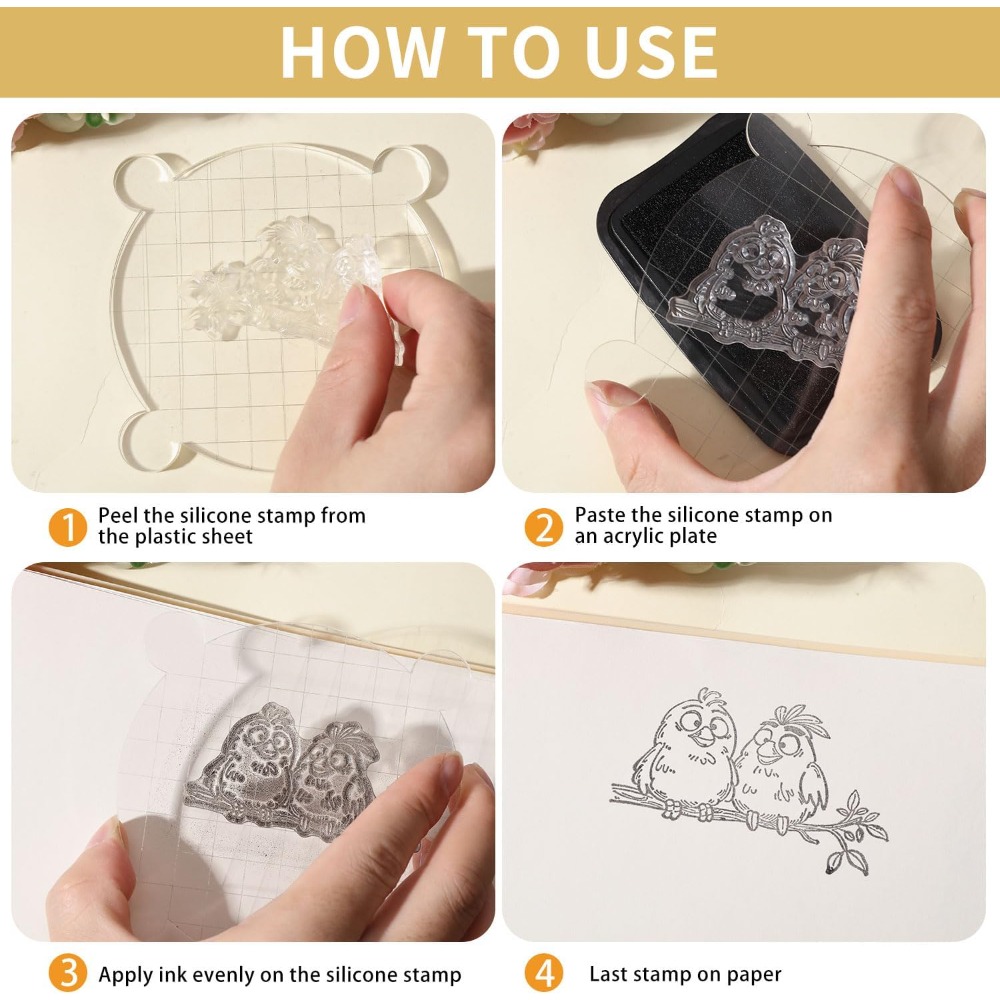 Забавные птицы, ветки, прозрач – обзор и цена Clear Silicone Stamps For Card Making