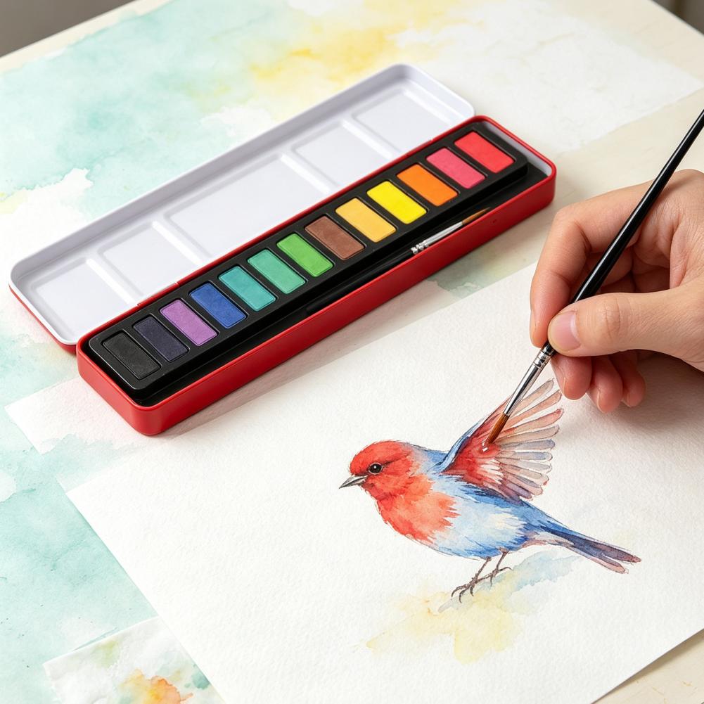 Портативный набор акварельных  – обзор и цена Watercolor Paint Set Solid Pigment