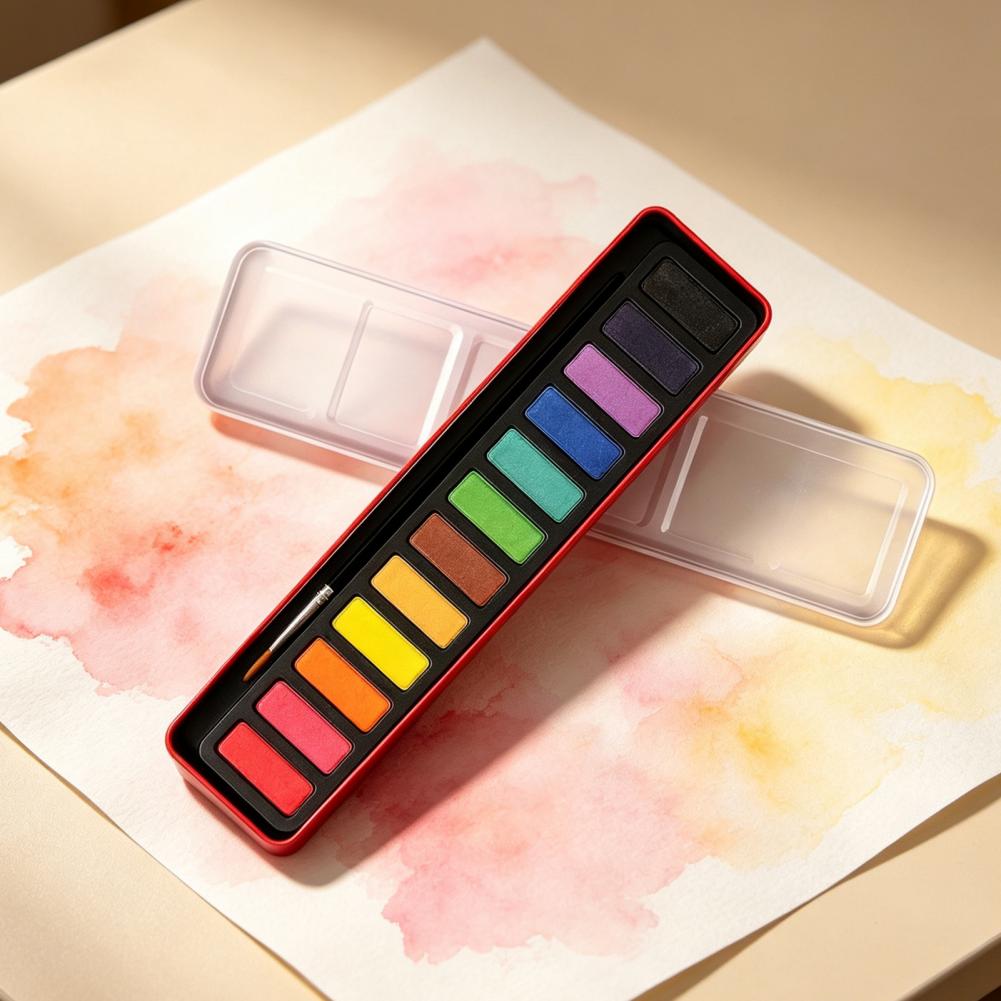Портативный набор акварельных  – обзор и цена Watercolor Paint Set Solid Pigment