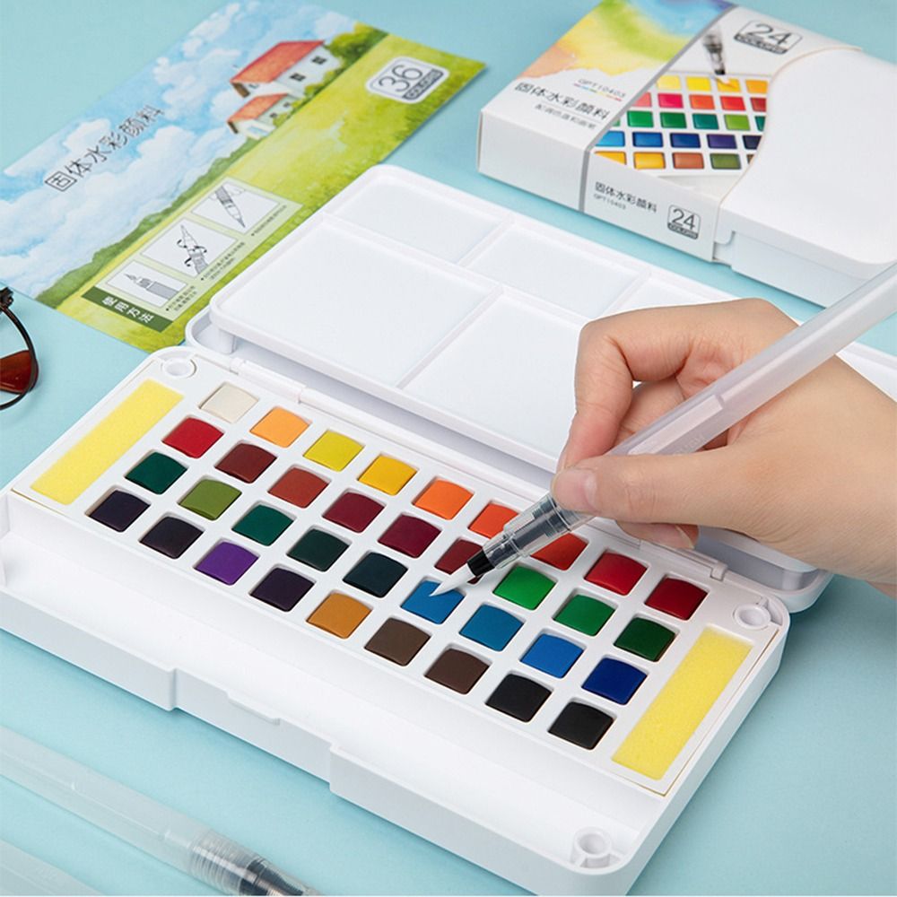 Набор акварельных красок, 12/1 – обзор и цена Watercolor Paint Set Solid Pigment