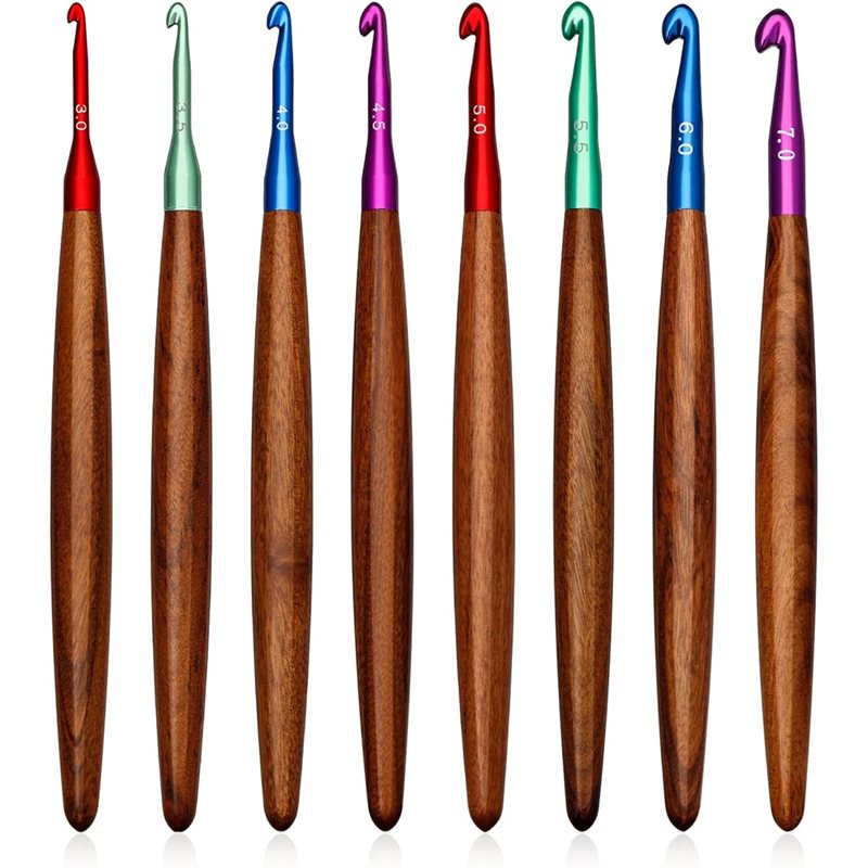 AB34-алюминиевые крючки для вя – обзор и цена Wooden Crochet Hooks Ergonomic Handle
