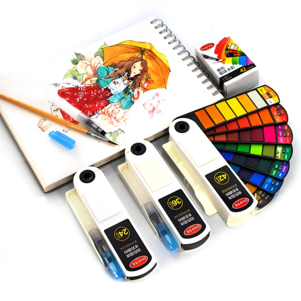 Складной набор акварельных кра – обзор и цена Watercolor Paint Set Solid Pigment